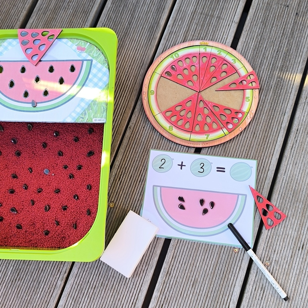 Aktivity letní pro děti meloun první počítání semínek-5